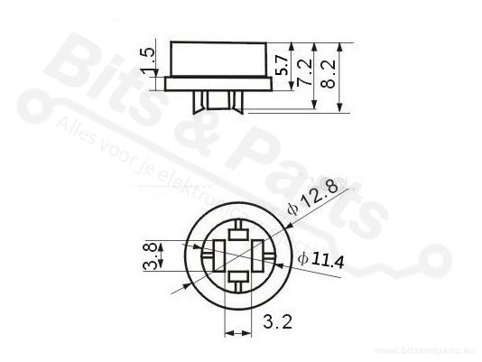 Micro switch push button (make contact) 12x12mm with cap blue